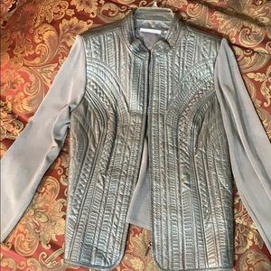 Peter Nygard Gray Leather Jacket